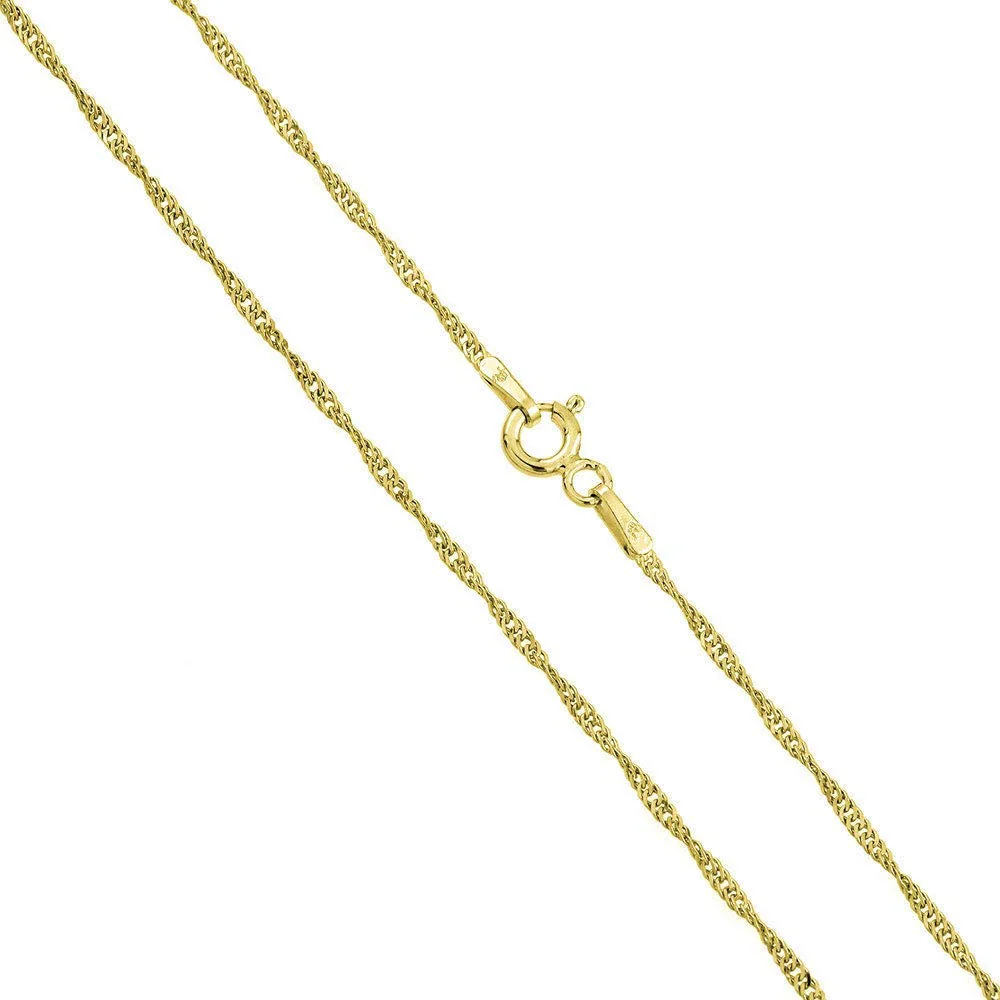 18K Gold 1.8MM Singapore Chain Necklace - Image 3