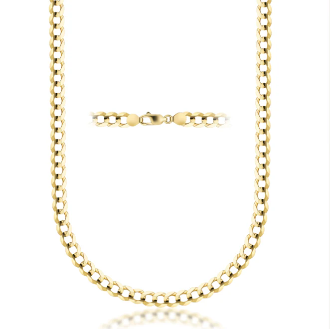 18K SOLID GOLD Thick Cuban Link Chain Necklace - Image 3