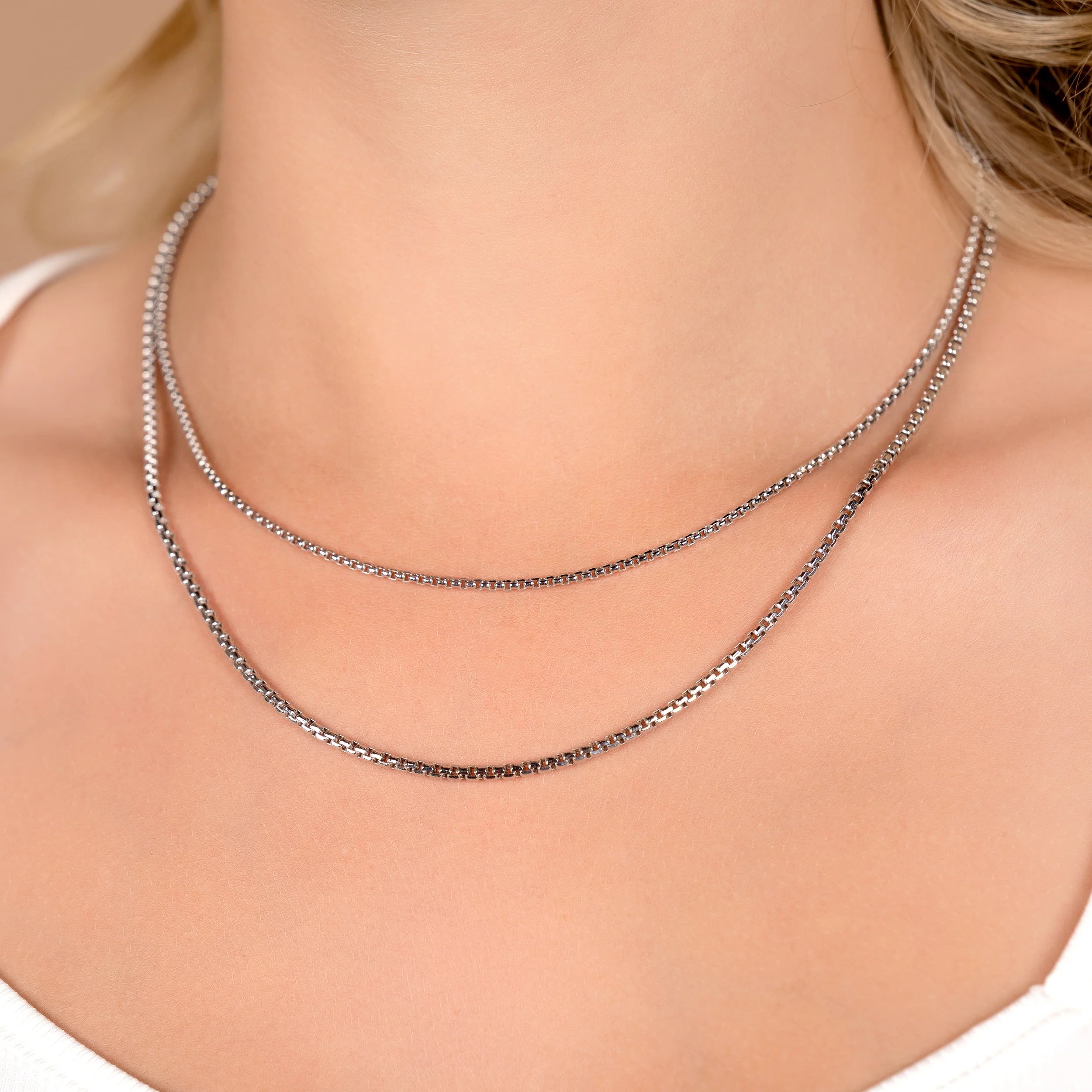 MENS 14K Gold Round Box Chain Necklace - Image 7